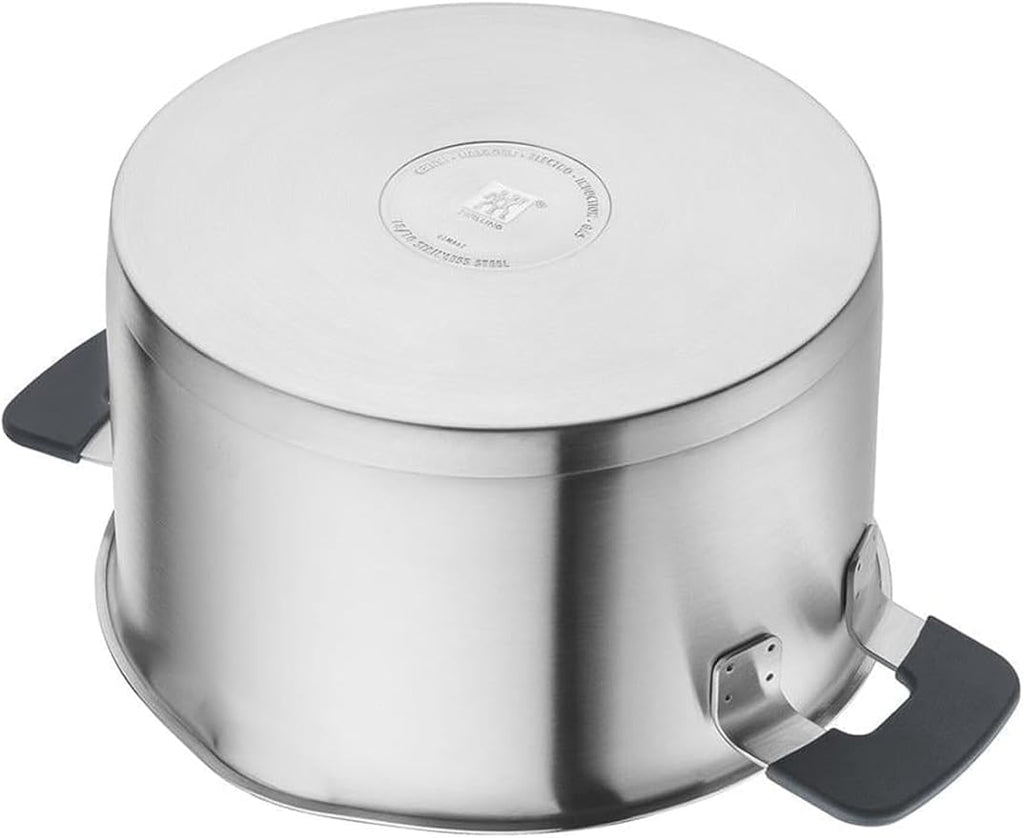 ZWILLING Simplify 9-pc Cookware Set Premium Stainless Steel Pots and Pans Set for Kitchen Induction Cooktops &amp BBQ Sides Oven Safe Dishwasher Safe Grey Handles