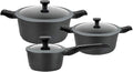 GSW Easy Click Cooking Pot Set 6 Pieces Aluminium Plastic Glass Silicone Black