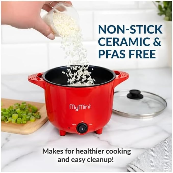 My~Mini 32 oz Electric Multi-Cooker Pot 260 watts ~ (Red)