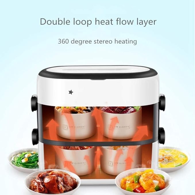Rice Cooker Smart Electric Lunch Box Small Rice Cooker Double Layer Automatic Heating Ceramic Liner Smart Touch Appointment Timing