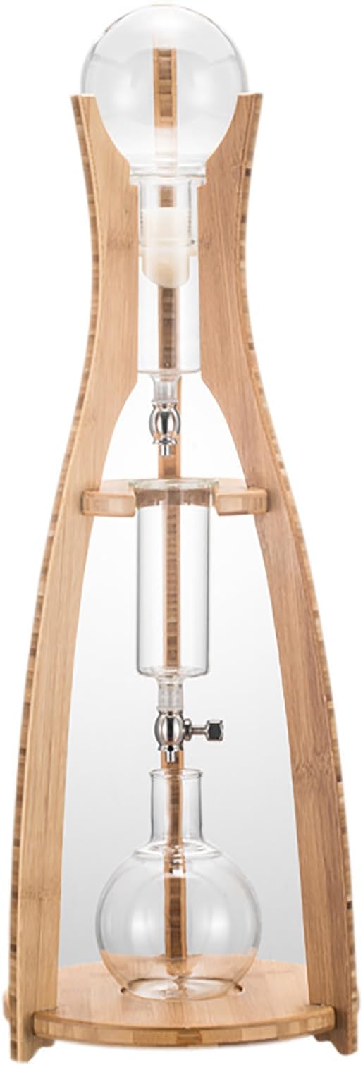 WIKINK Cold Brew Drip Tower 500ml Cold Brew Drip Coffee Maker with Adjustable Dripper Detachable Glass Cold Brew Maker with Slow Drip Technology for Cafe Home Kitchen