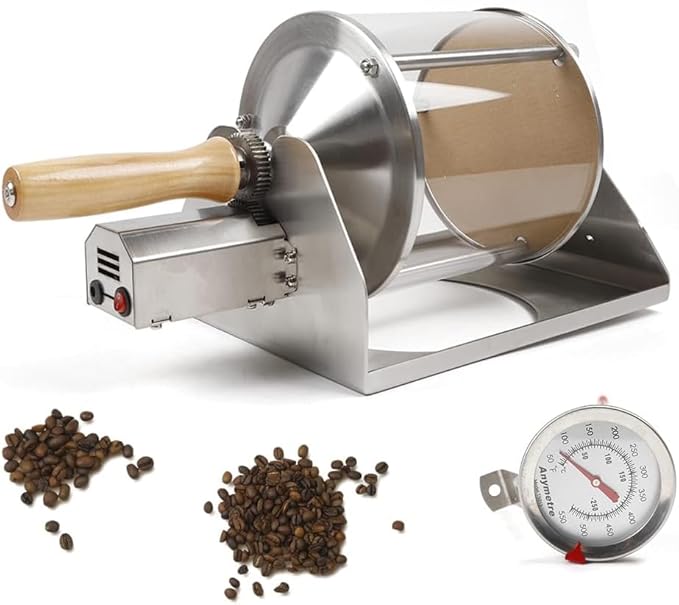 Home Coffee Bean Roaster 400g Capacity Glass Transparent Visible Gas Stove Coffee Bean Roasting Machine US Stock