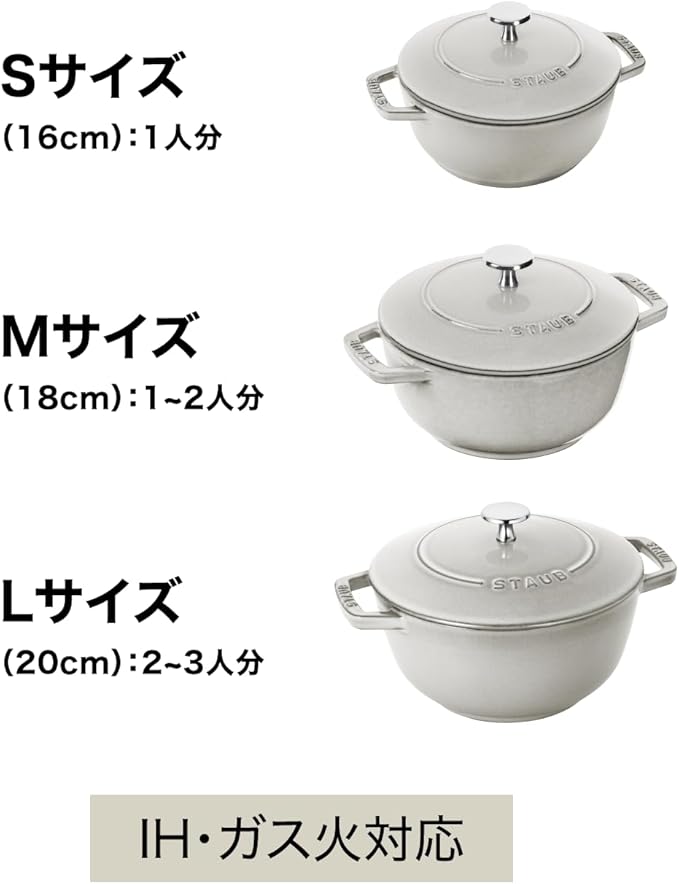 staub Wa-NABE Z1027-781 Wanabe Eucalyptus M 7.1 inches (18 cm) Double-Handed Cast Iron Pot Cooking 2 Pieces Induction Compatible Japanese Authentic Product with Serial Number