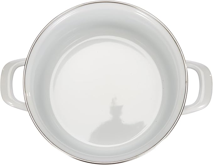 GSW Hydrangea 5-Piece Saucepan Set Steel Enamel Plastic White