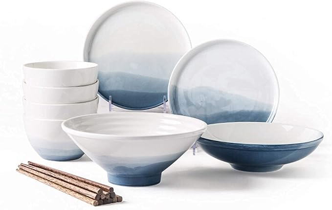 Porcelain Dinnerware SetComplete Porcelain CombinationModern Dinnerware SetInclude PlatesBowls Sets -Service for 4/6Microwave and Dishwasher Safefor Home (Gray 12 PCS)