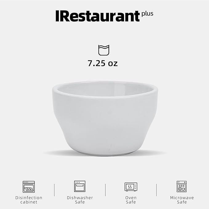 Stoneware Wide Rim Commercial Grade Dinnerware Bright White Bouillon Cup 7.25oz Case of 36