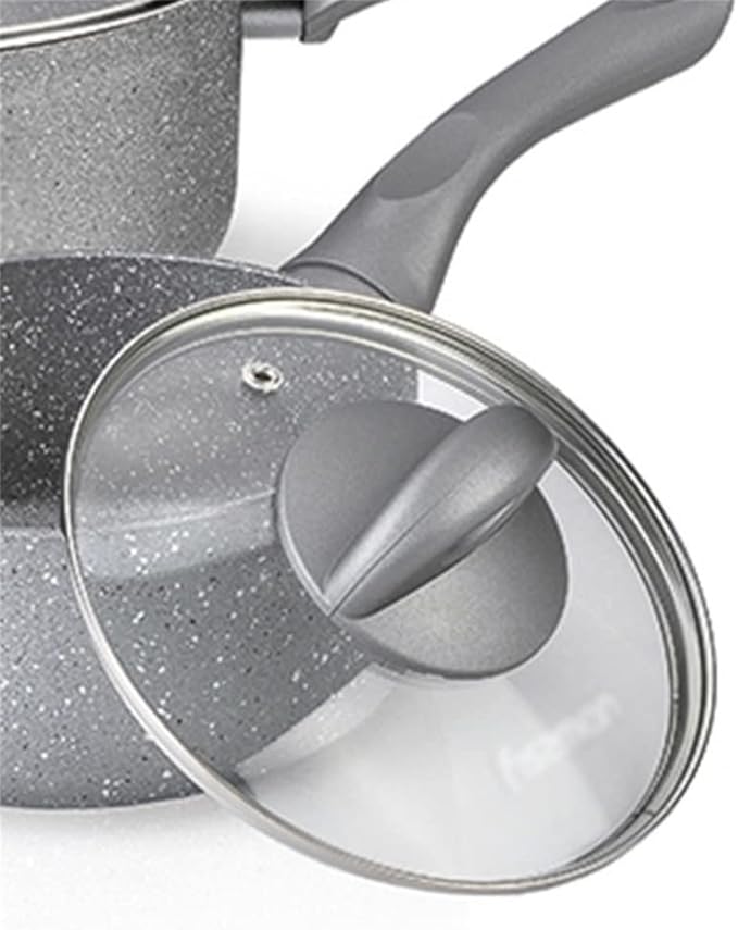 Solid 6 Piece Pan Gray Set Nonstick Nonstick Aluminum Ceramic Cookware Set Kitchen ToolsB-See Description