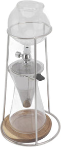 Drip Tower Coffee Maker Reusable Borosilicate Glass Iced Coffee Maker with Adjustable Valve and Strainer for Cafe Home Kitchen 600ml
