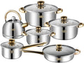 Kitchen Cooking Sets 6 Piece Cookware Set Frying Pan Milk Pan Soup Pot Saucepan Kettle Stainless Steel Kitchen Cooking Pot Set Cookware Sets