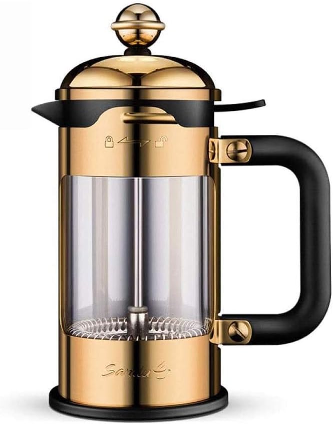 French Press Coffee MakerHousehold French Filter Pressure Hand-pushed Heat-resistant Glass Filter Tea Maker can Be Used As A Coffee Or Tea Press (Size : 350ML)