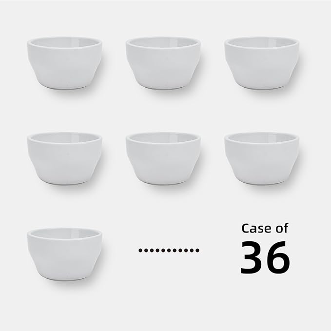 Stoneware Wide Rim Commercial Grade Dinnerware Bright White Bouillon Cup 7.25oz Case of 36