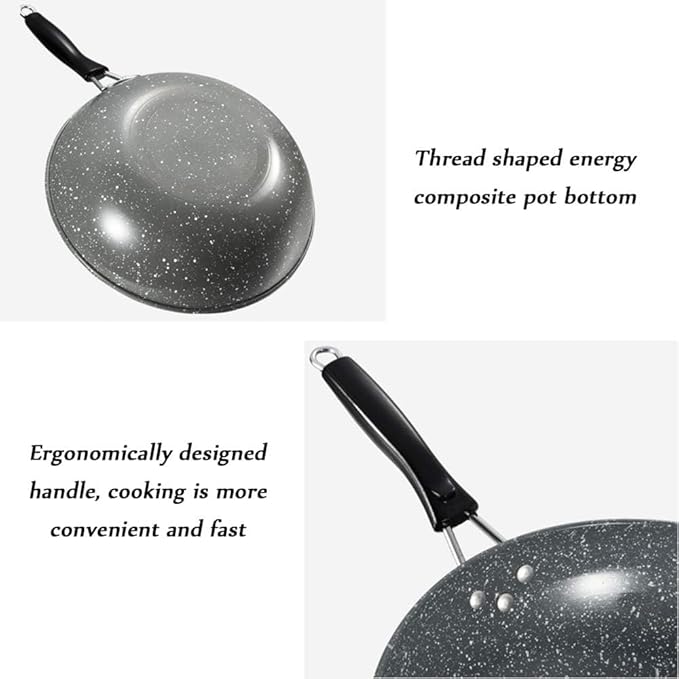 Kitchen Cooking Sets 3pcs Non Stick Cookware Sets Wok Soup Pot with Lid Frying Pan for All Stoves Cooking Pot Cookware Sets