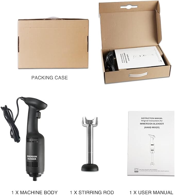 270W Electric Immersion Blender Commercial Hand Held Stick Blender Mixer Stick Fixed Speed Vegetables &amp Potatoes