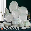 Ceramics Dinner Set Kitchen and Dining Service Durable Kitchen Dinnerware Set Dinner Salad Appitizer Dessert Plate Bowls Best for Indoor and Outdoor Party Creativity Villa Table Decor (60pcs One Size)