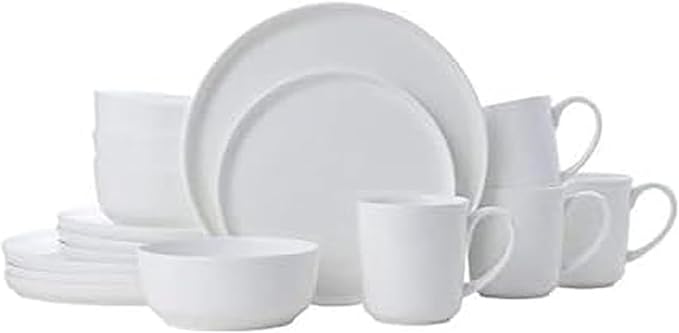 Mikasa 5266100 Samantha Chip-Resistant 16 Piece Set Service for 4 White