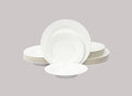 Bone China Rim Shape Elegance White 18pc Dinnerware Set