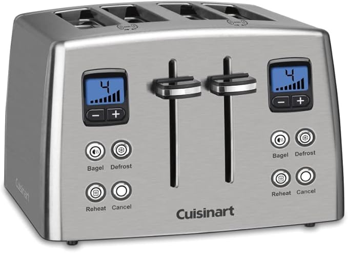 Cuisinart CPT-435P1 4-Slice Countdown Motorized Toaster Stainless Steel &amp JK-17P1 Electric Cordless Tea Kettle 1.7-Liter Capacity with 1500-Watts Stainless Steel
