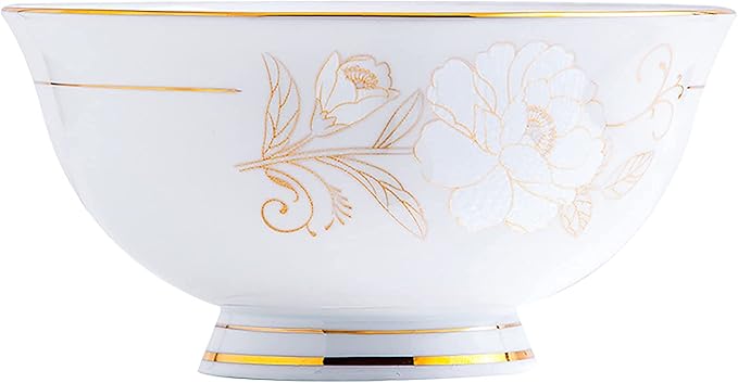 70 Pieces Dinnerware Set for 10White Porcelain Kitchen Bone China Dinner Combi-Set with Cereal Bowls Dessert Plates Dishes and Soup Plates Dinner Plates and Soup Pot with Gold Ri