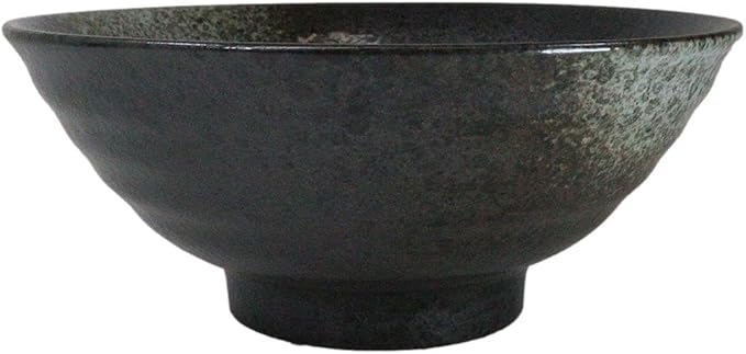 Ebros Gift Artistic Charcoal Grey Tone Hakumu Collection Dinnerware Serveware Kitchenware Set Asian Japanese Restaurant Supply (Pack Of 5 Large Ramen Soup Dinner Bowl 40oz)