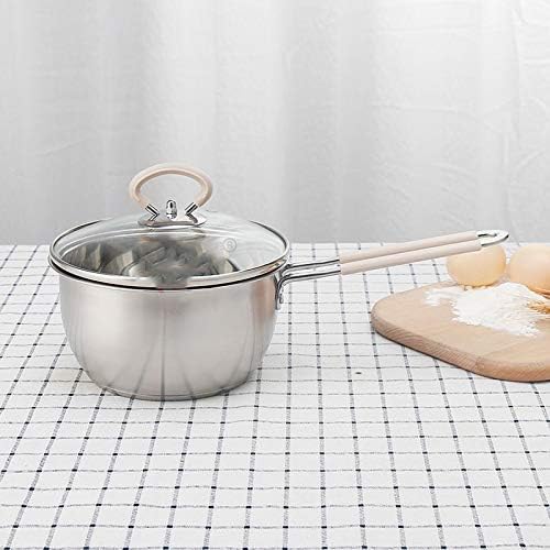 Cookware Set Kitchen Stainless Steel Soup Pot Saucepan Induction Safe Thickened Saucepan with Glass Lid 3 PCS/Set
