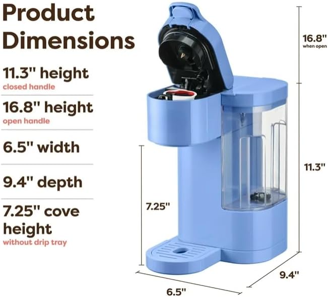 KeurigK K Express Essentials Single Serve K Cup Pod Coffee Maker 3 cup sizes (6 8 and 10oz) Fast Fresh Brew 30oz Removable Water Reservoir (BlueBell)