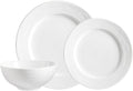 Elegant 12-Piece Dinnerware Set - Round Rim Porcelain Tableware for Kitchen Dining