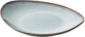 Thcbme 轻奢陶瓷窑变釉异形盘子菜盘家用浅盘西餐盘酒店 Ceramic Dish Set 餐具/Handpainted Plates and Bowls Set Ceramic Dinnerware Sets/船型平盘-淡蓝