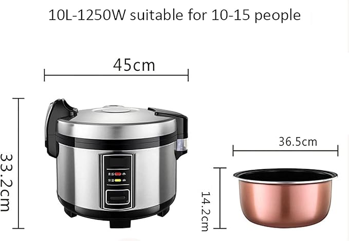 Commercial Double Liner Rice Cooker Electric Rice Cooker Automatic Insulation For HotelsRestaurantsCanteens Schools (10L)