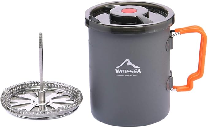 widesea Camping Coffee Pot 750ML French Press Coffee MakerLightweight Backpacking Pot with Collapsible Handle For CampingHikingFire Cooking