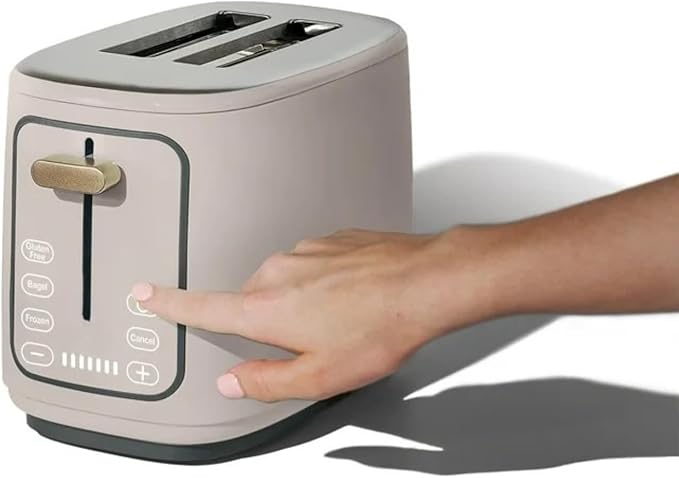 2 Slice Toaster Touch-Activated Display Extra Wide Slots Bagel Function Stainless Steel Kitchen