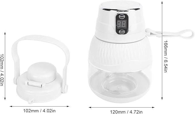 Portable Juicer Cup Cordless Multifunctional Electric Blender High Speed Motor 600ml Capacity for Home School Office Plastic Material (White)