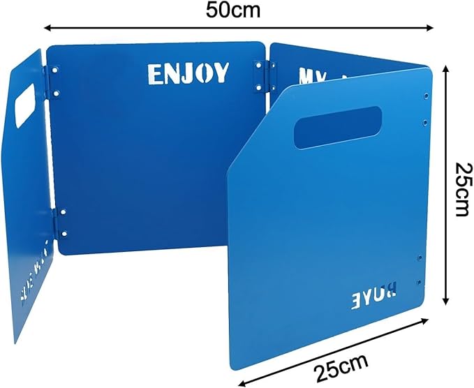 Folding Gas Stove Windshield and Lightweight Improved Cooking Efficiency (blue)