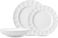 Eater x Zwiesel Fortessa Parasol Bone China 12 Piece Dinnerware Set (Service for 4) White