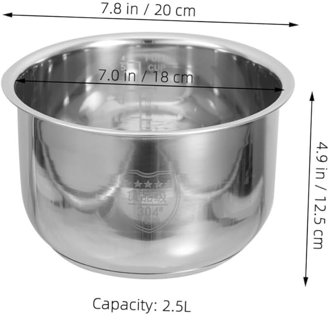 Garneck Household Cooker Inner Pot Stainless Steel Rice Cooker Pot Cooking Liner