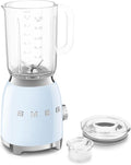 SMEG BLF03 Retro Style Blender – 600W Countertop Blender with 48 oz BPA-Free Jug 3 Speeds + Pulse Ice Crush &amp Smoothie Functions – 50s-Inspired Design-Pastel Blue
