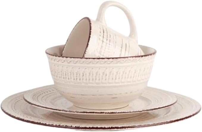 Dinnerware Set 16 Pieces - Teal (Cream)