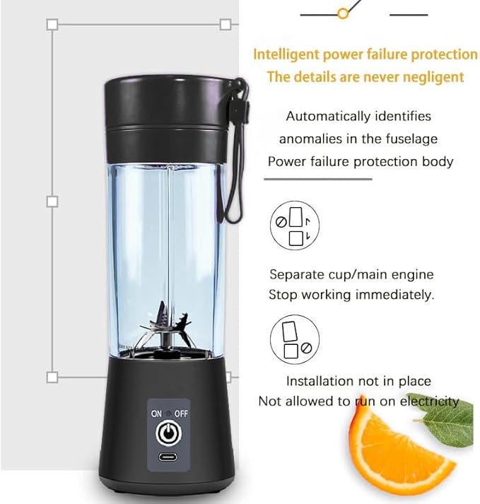 Personal Blender for Shakes and Smoothies with 6 Blades 14OZ Portable Small Blender for Kitchen Home Travel USB Rechargeable &amp Self Clean Licuadora Portatil Mini Juicer with Leakproof Lid