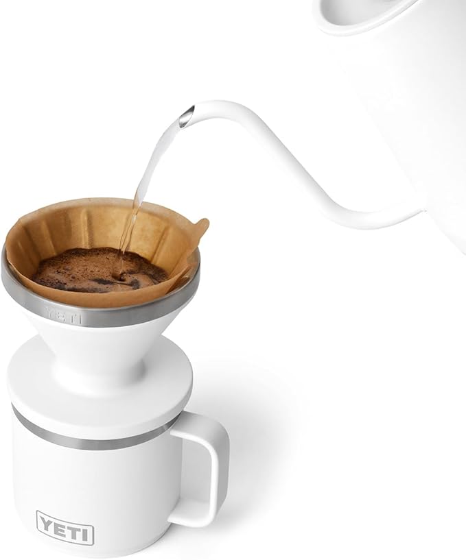 YETI Pour Over Coffee Maker Accessory Ramblers Designed for Perfect Coffee Extraction Anywhere Stainless Steel fits any V60 Filter White