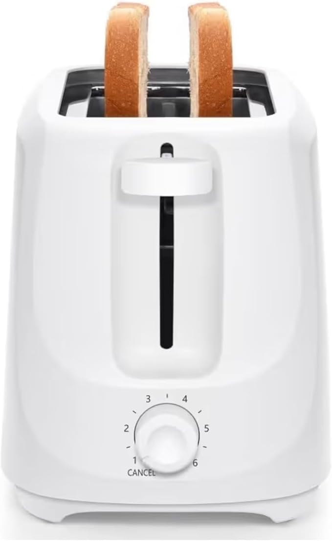 2-Toaster with 6 Shade Settings and Removable Crumb Tray Arctic White