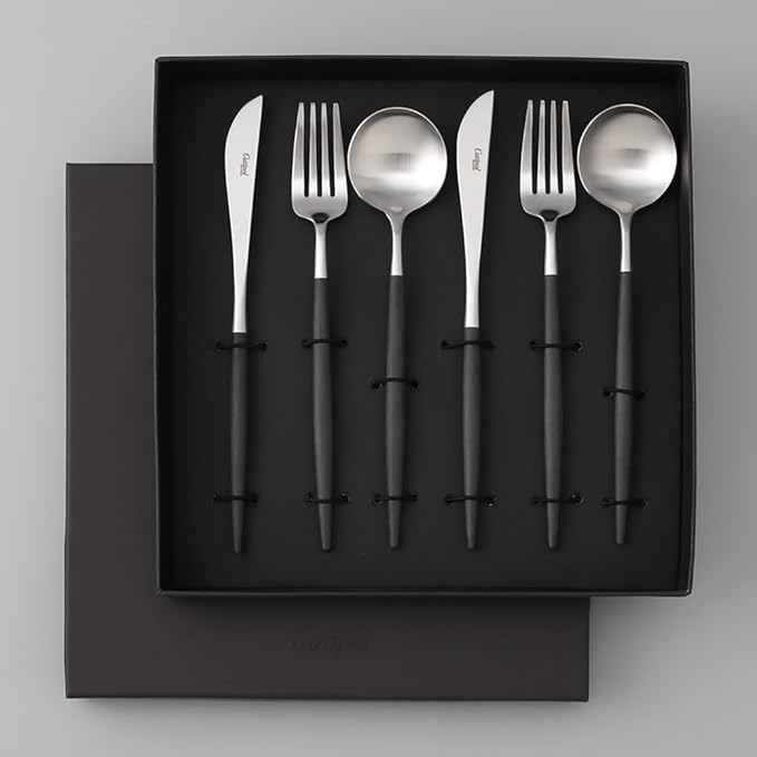 Cutipol GOA Black Silver Dinner Set 6 Pieces