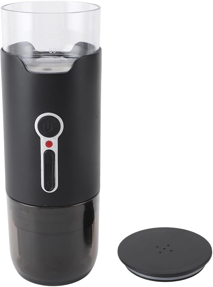 ZJchao Portable Rechargeable Mini Coffee Machine 15 Bar Pressure Electric USB Maker Black for Traveling Camping (heating)