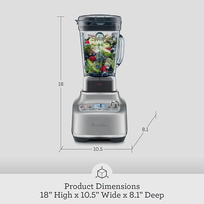 Breville BBL920SHY Super Q Commercial-Grade Home Blender Smoked Hickory