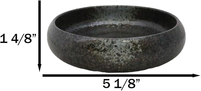 Ebros Gift Artistic Charcoal Grey Tone Hakumu Porcelain Collection Dinnerware Serveware Kitchenware Set Asian Japanese Restaurant Supply (Pack of 6 Round Appetizer Salad Banchan Deep Dish Plates)