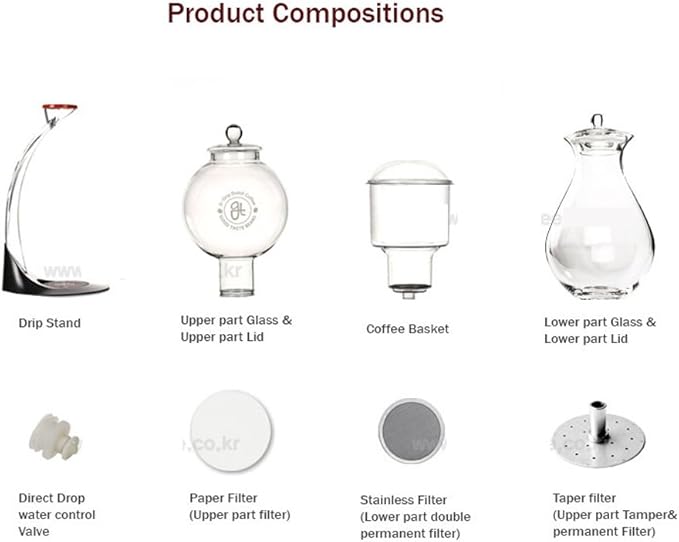 Miracle 700 Cold Brew Dutch Coffee Maker Hand Drip SET 24 oz with Tamper filter