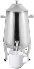 Coffee Urn With Fuel Holder 3.43 Gallon/13L Stainless Steel Beverage Dispensers for Coffee Tea Milk Juice Water Hot Drink Dispenser with Stand Chafer Urn with Spigot for Parties Catering (Silver)