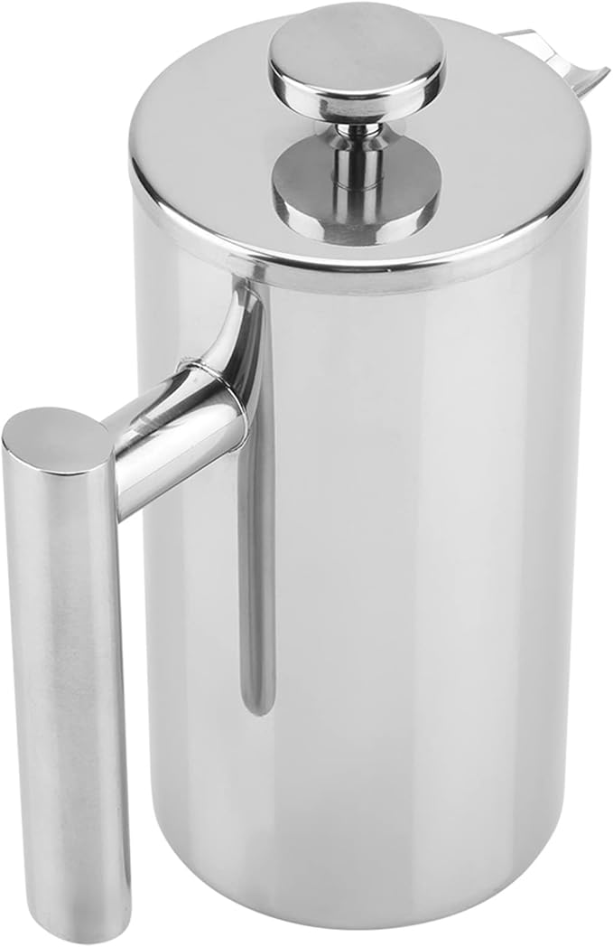 ZJchao French Press Coffee Maker Maker Double Walled Coffee Presses Stainless Steel French Press Tea with Filter for Kitchen Cafe Travel Camping (800ML)