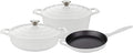 La Cuisine LC 2680 5 Piece Enameled Cast Iron Round Casserole Cookware Set White