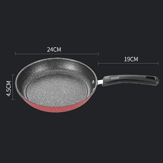 Wok Pan Cookware Set Non-Stick Wok Soup Pot Frying Pan Three-Piece Cooker Gas Stove Home Kitchen Cookware Combination for Cooking Frying (Black Fre