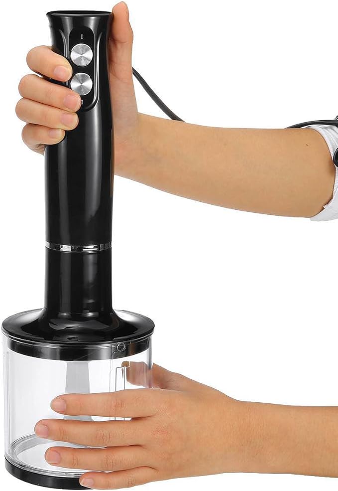 4-in-1 Hand Blender 500W Electric Handheld Immersion Stick Blender Multipurpose Stick Blender 2 Speeds for Baby Food Smoothies Sauces Soups Cream