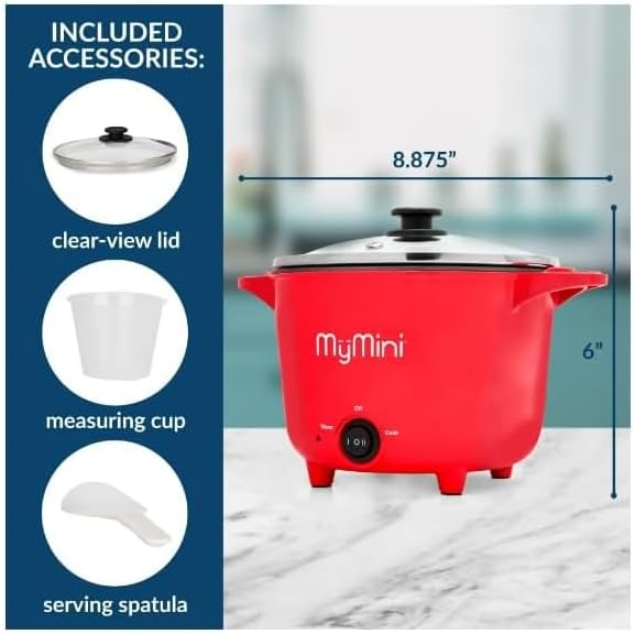 My~Mini 32 oz Electric Multi-Cooker Pot 260 watts ~ (Red)